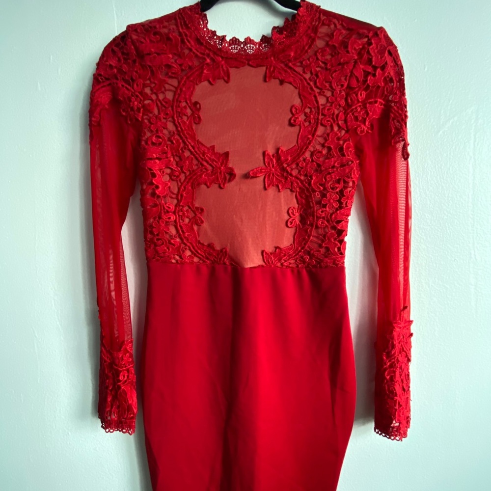 Red Long Sleeve Dress